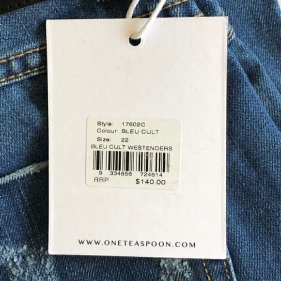 One Teaspoon Free People Jeans 22 XXS NWT Westender Flare Festival Boho Travel - Picture 13 of 15